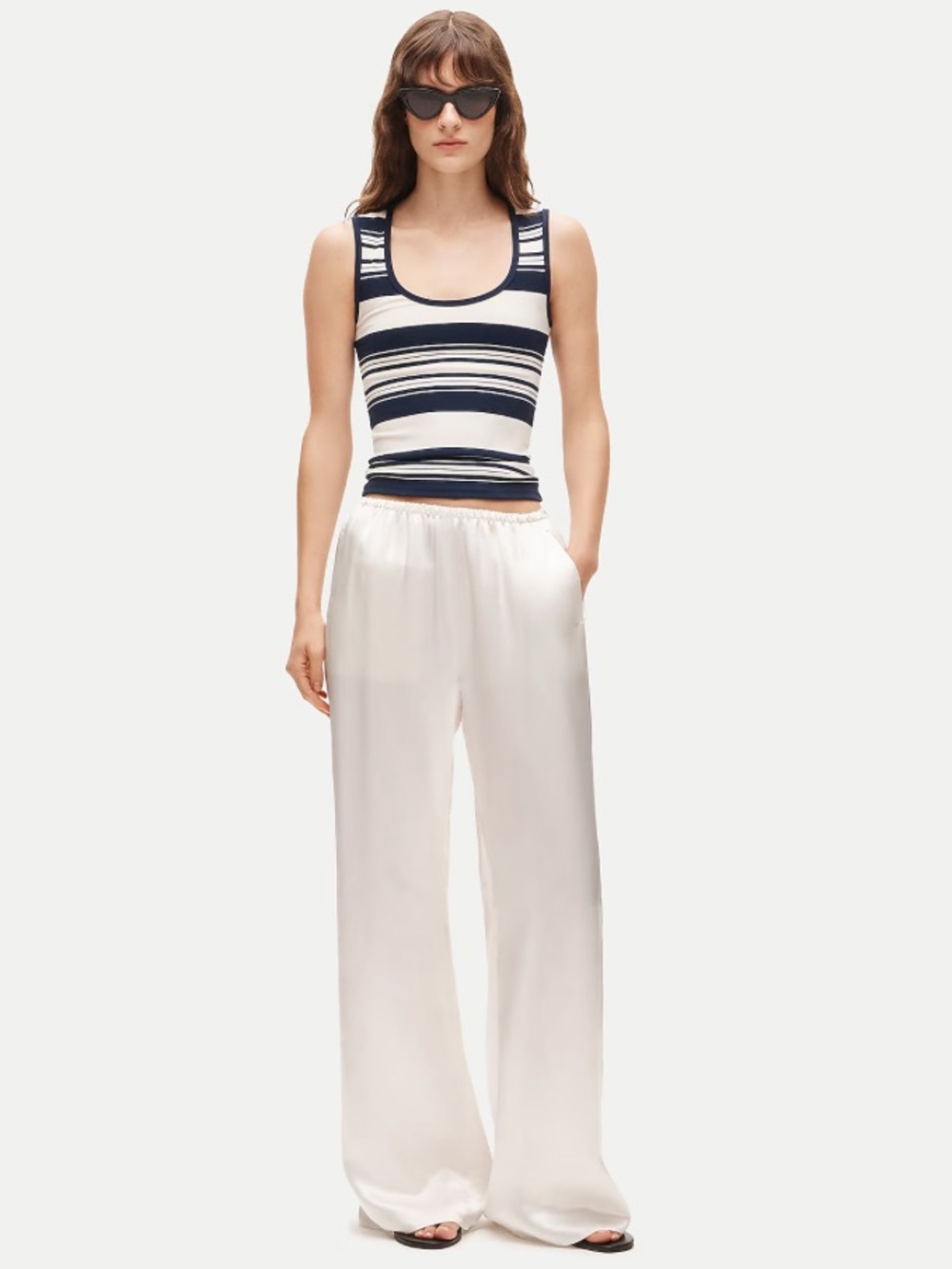 J. Crew Petite Cosmo pant in luster charmeuse - Ivory